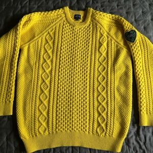 NOAH NYC Warm 🔥 🐑 Wool cable knit fisherman’s sweater made in UK XXL fits XL/L